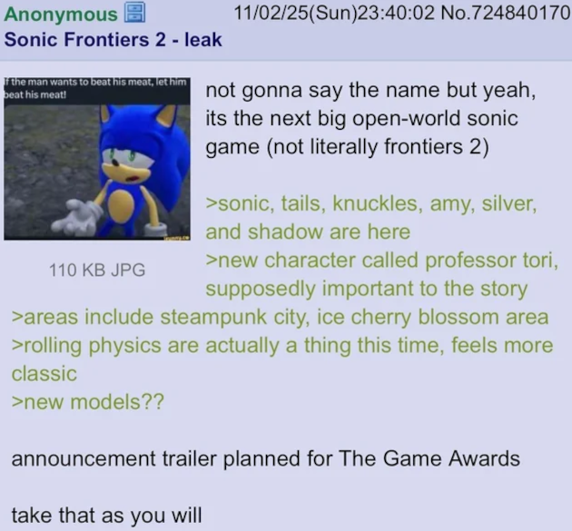 Leak describing the playable roster of Frontiers 2, as well as a new character and a few new biomes.